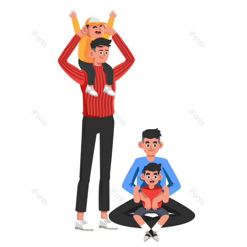 父亲节图片,儿童元素,快乐PNG,教育免抠素材